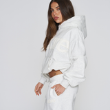 Heavyweight Adjustable Hoodie - White Marle
