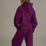 Boxy Adjustable Hoodie - Grape