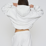 Heavyweight Adjustable Hoodie - White Marle