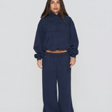 Heavyweight Adjustable Hoodie - Navy