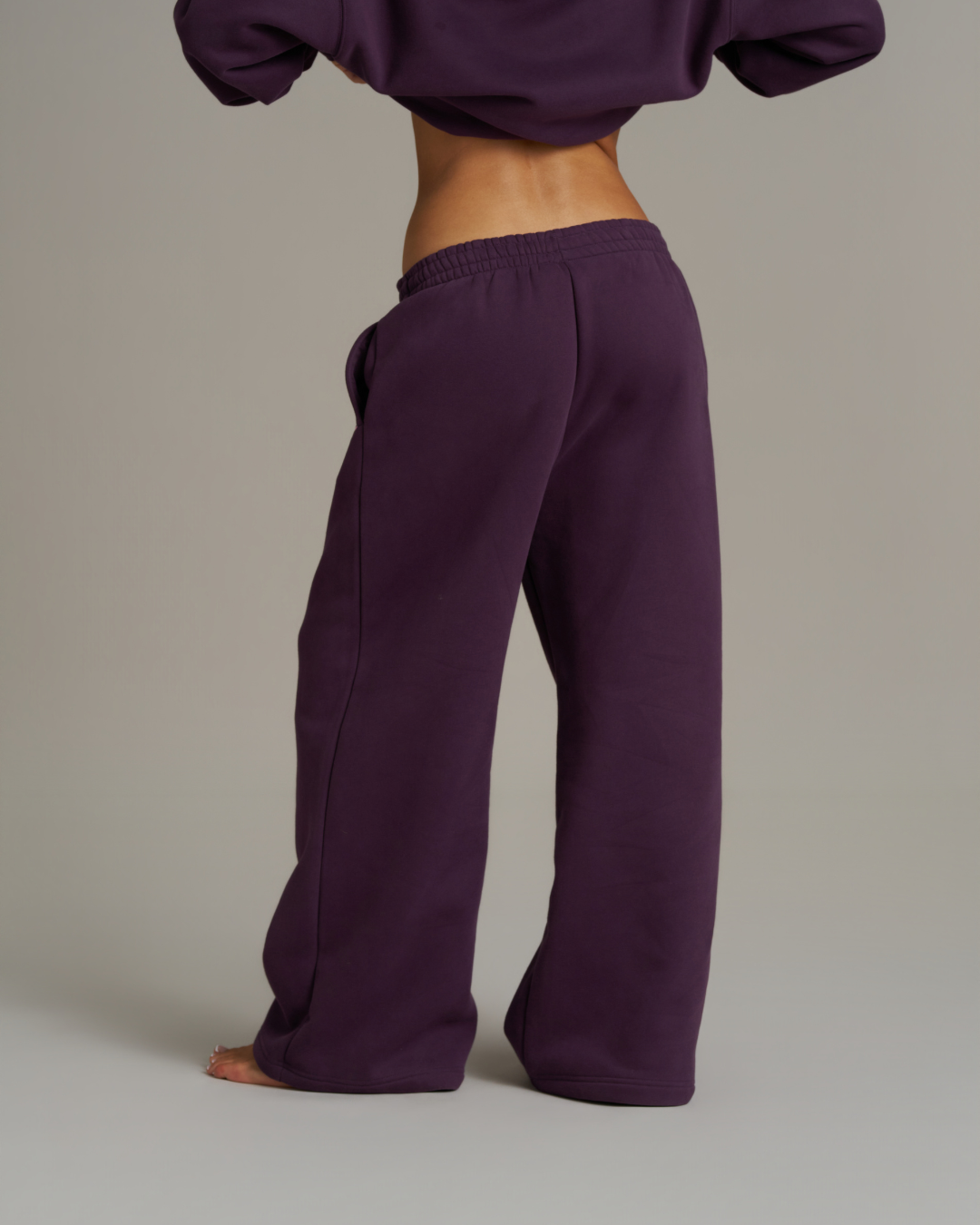 Wide Leg Sweatpants - Plum