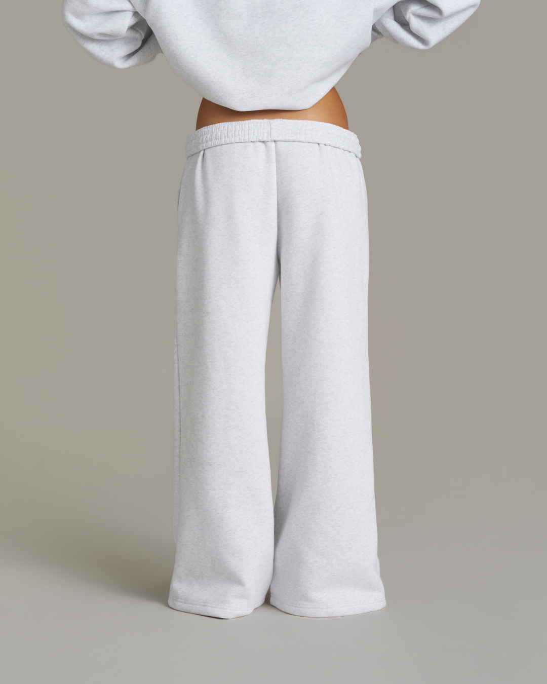 Wide Leg Sweatpants - White Marle