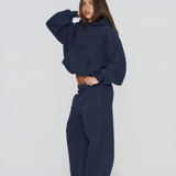 Heavyweight Adjustable Hoodie - Navy