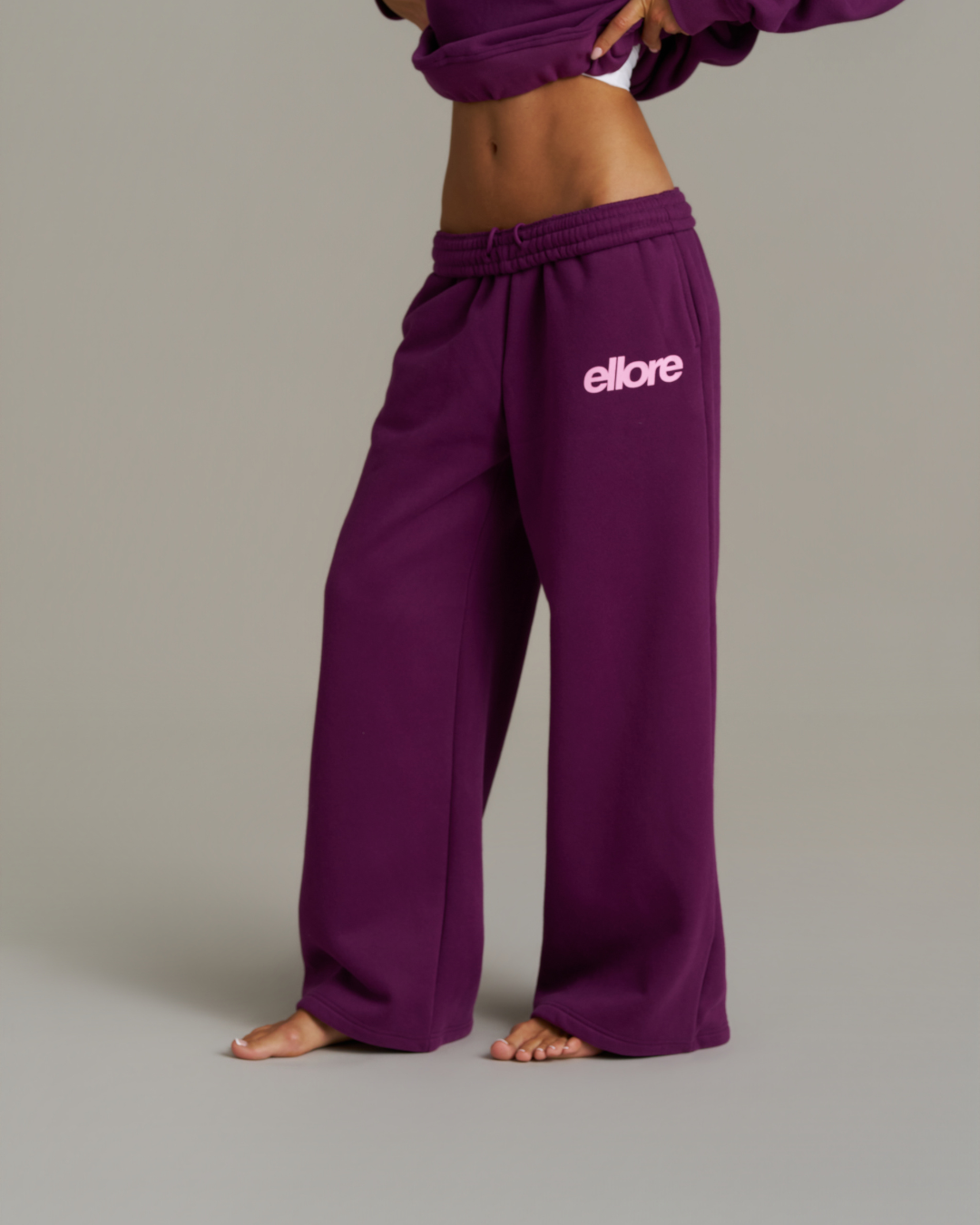 Wide Leg Sweatpants - Grape