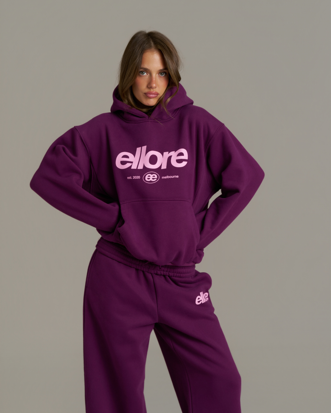 Boxy Adjustable Hoodie - Grape