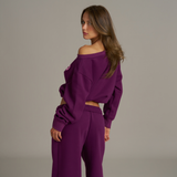 Wide Leg Sweatpants - Grape