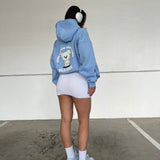 Sky Blue Puff Boxy Oversized Hood