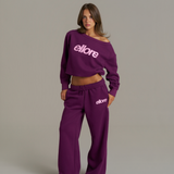 Wide Leg Sweatpants - Grape