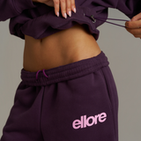 Boxy Adjustable Off-Shoulder Crewneck - Plum