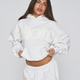 Heavyweight Adjustable Hoodie - White Marle