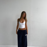 Wide Leg Sweatpants - New Navy