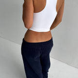 Wide Leg Sweatpants - New Navy