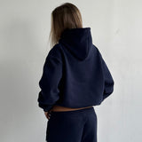 Boxy Adjustable Hoodie - New Navy